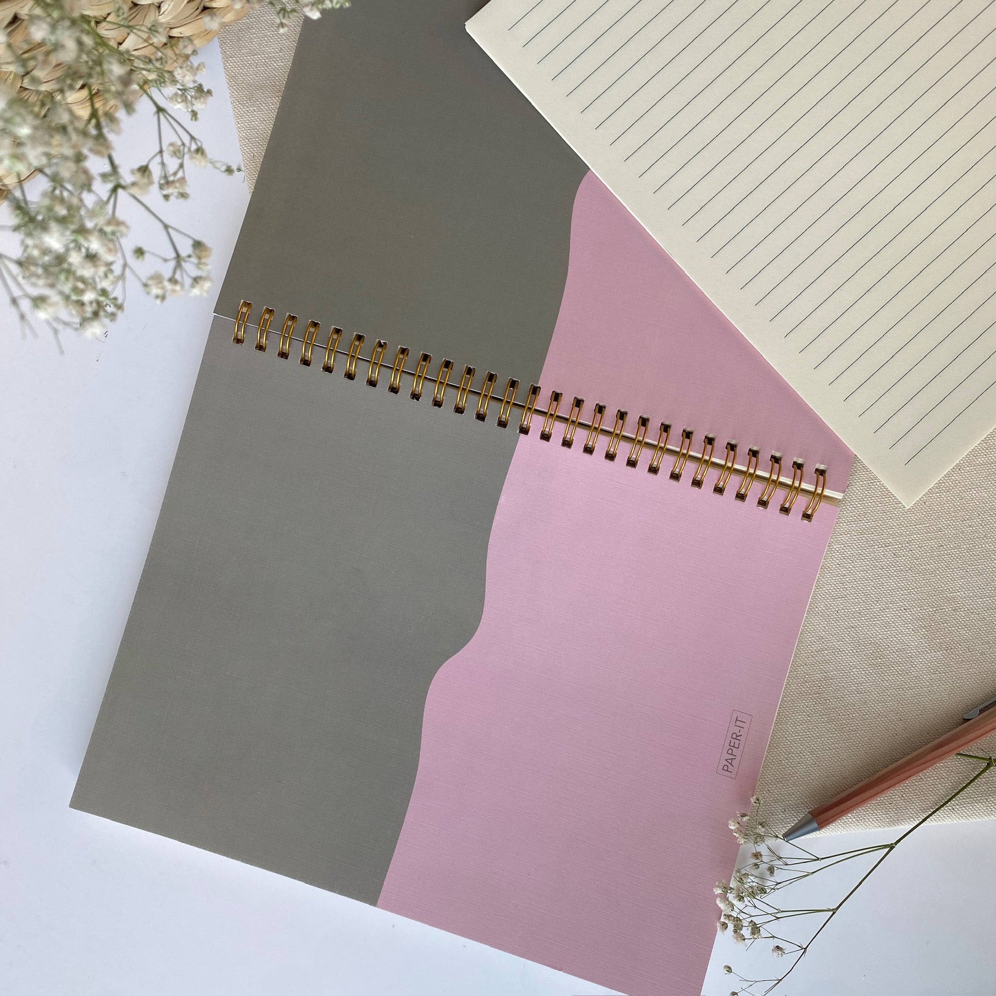 Pebble and rose notebook