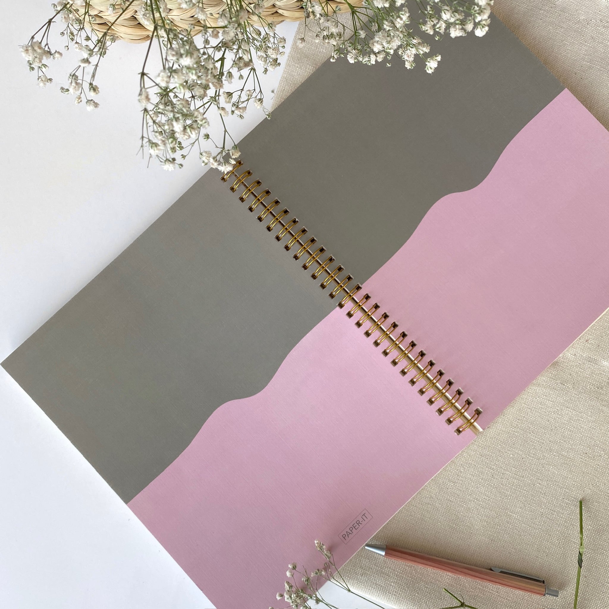 Pebble and rose notebook