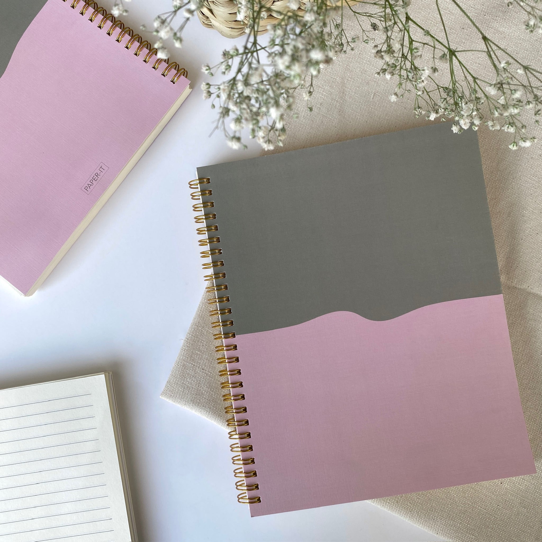 Pebble and rose notebook