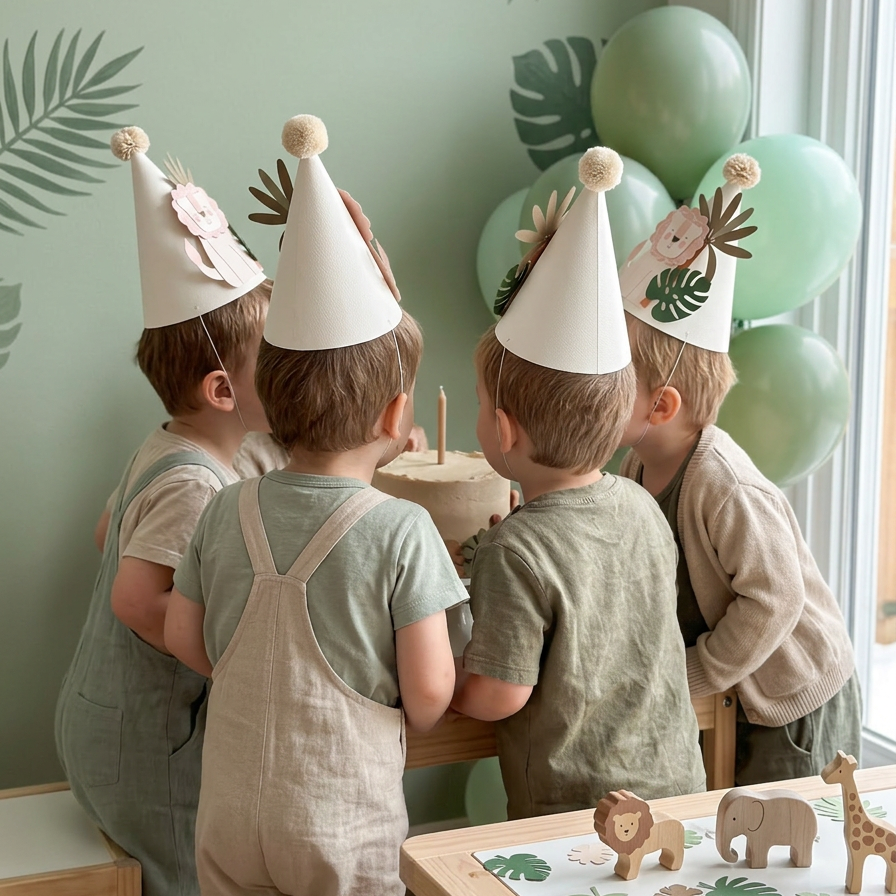 Jungle lion party hats (set of 5)