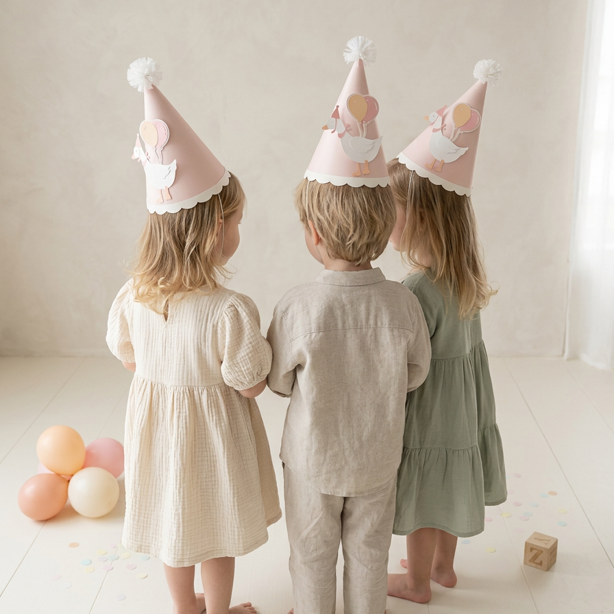 Goose & Balloons party hats (set of 5)