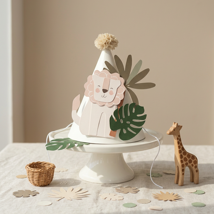 Jungle lion party hats (set of 5)