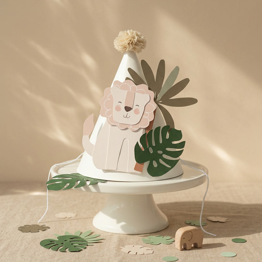 Jungle lion party hats (set of 5)