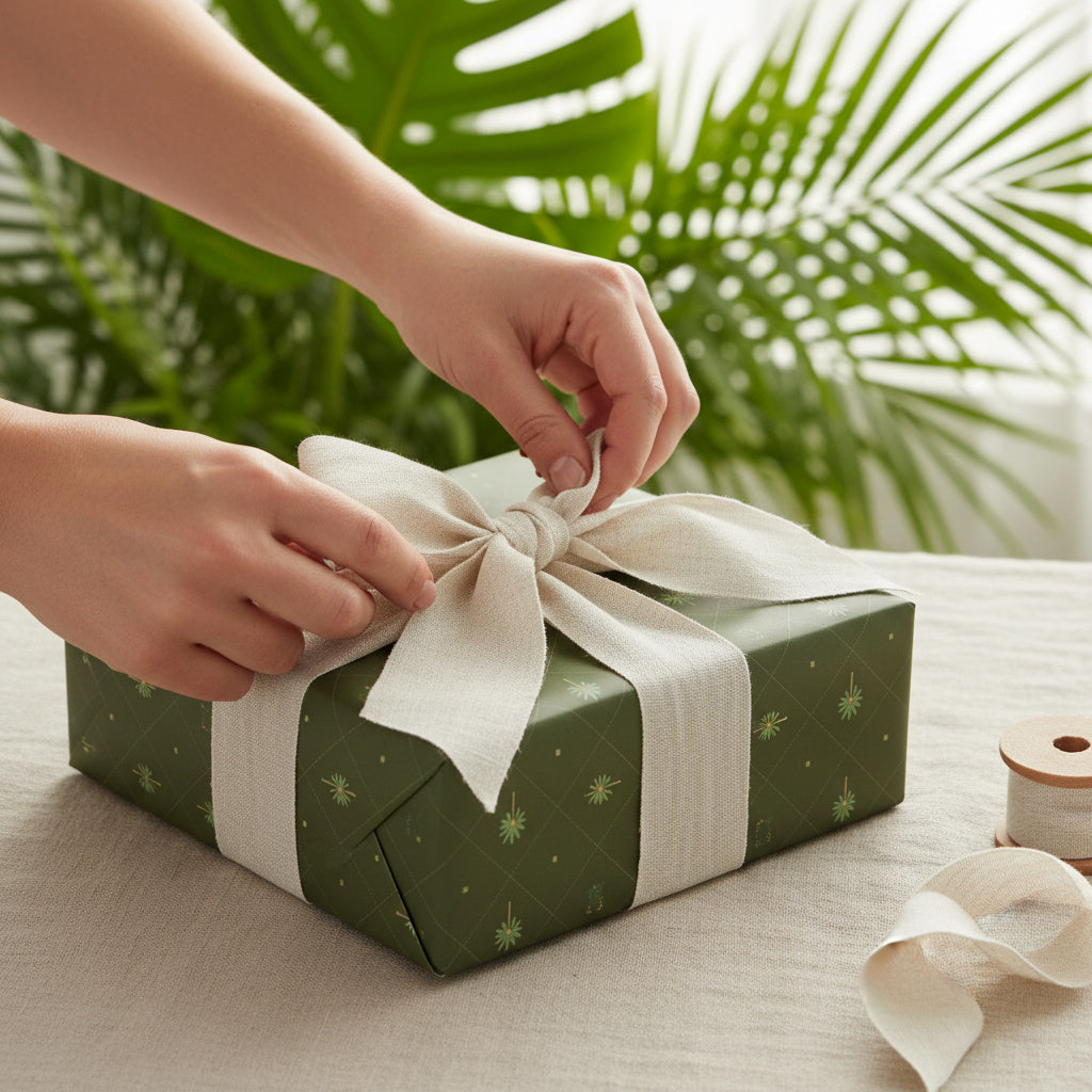 Palm lattice wrapping sheets+note cards (set of 5)