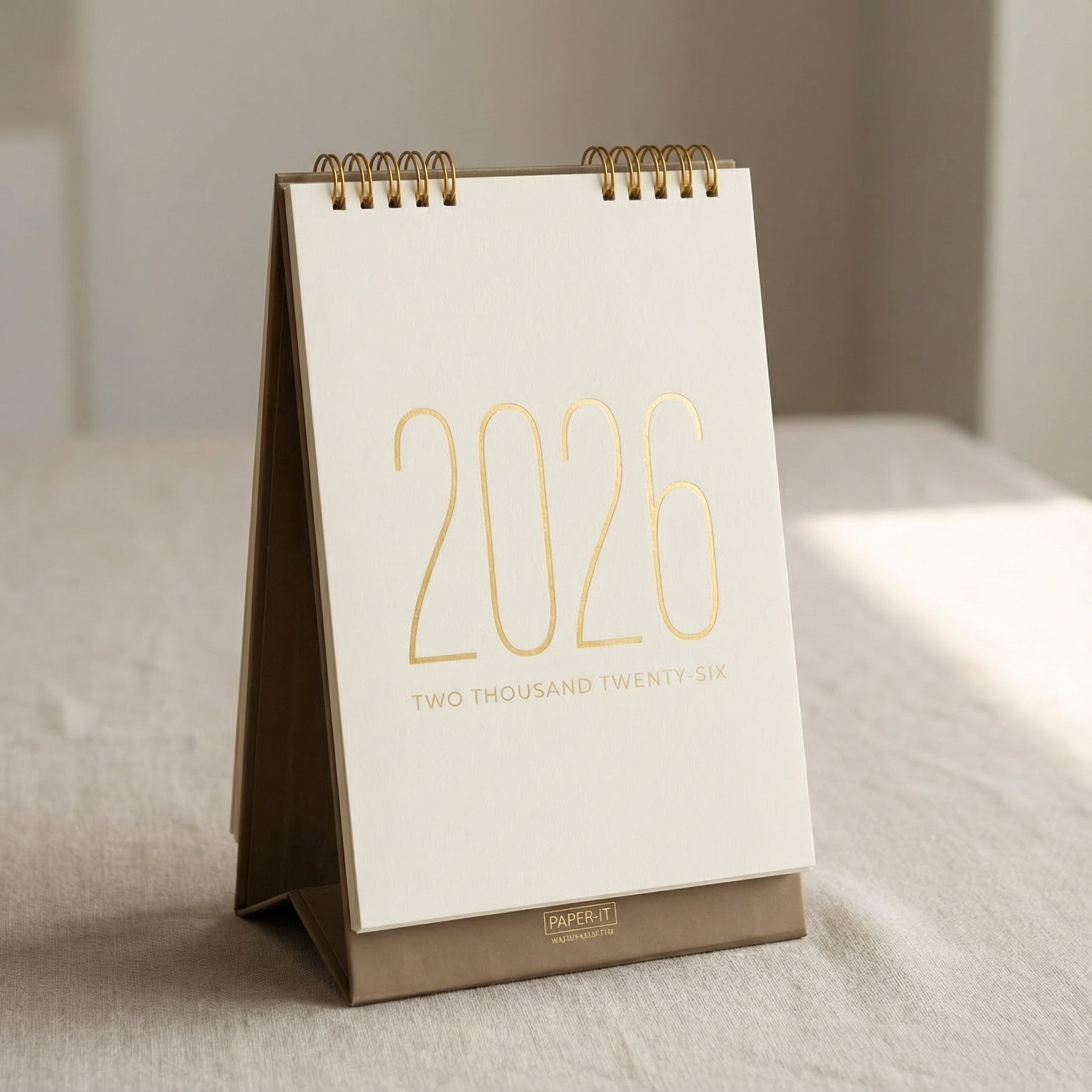 2026 golden foiled desk calendar