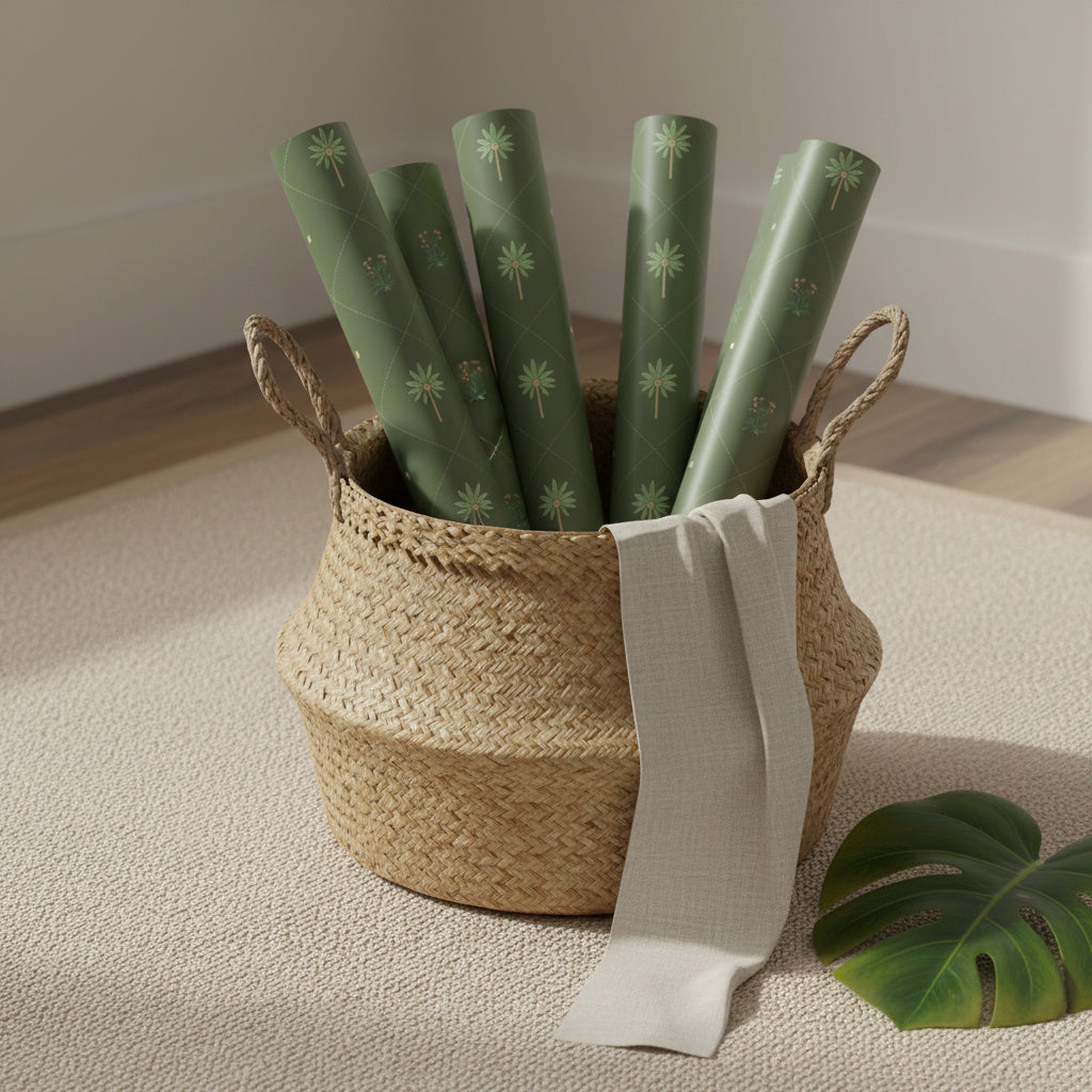 Palm lattice wrapping sheets+note cards (set of 5)