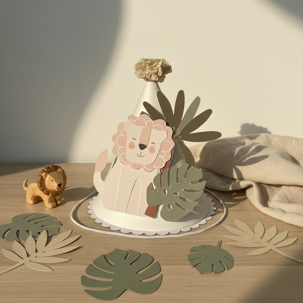 Jungle lion party hats (set of 5)