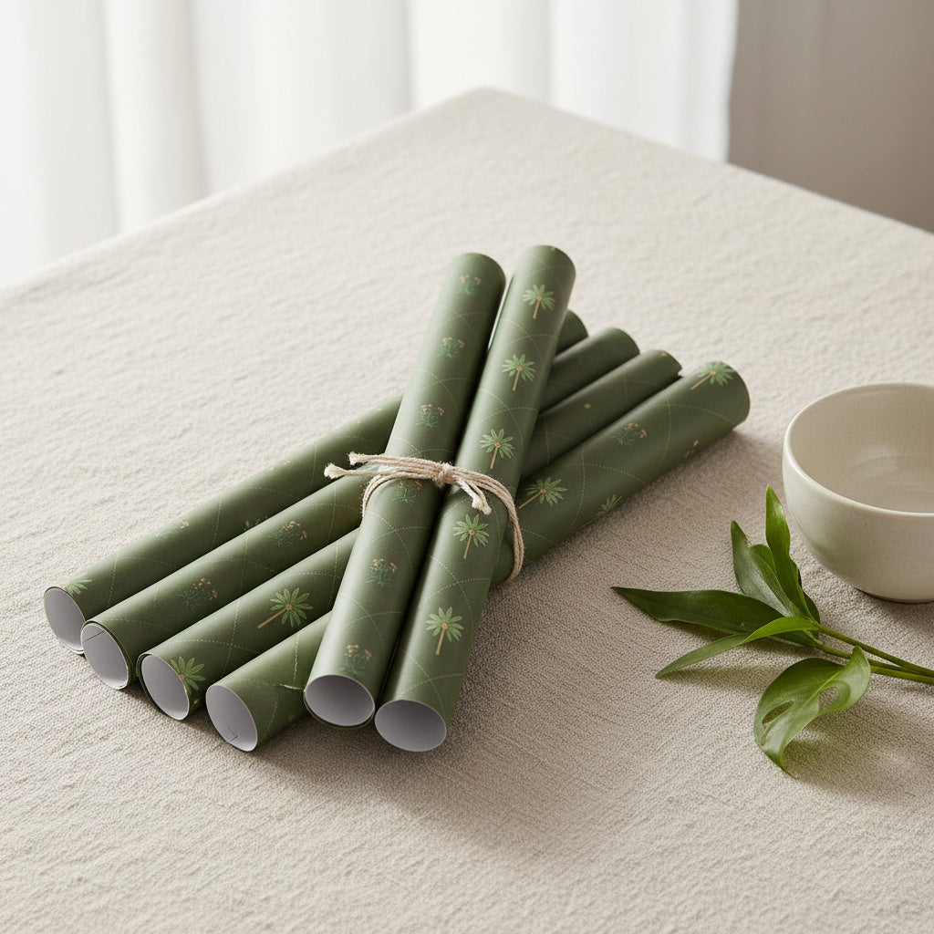Palm lattice wrapping sheets+note cards