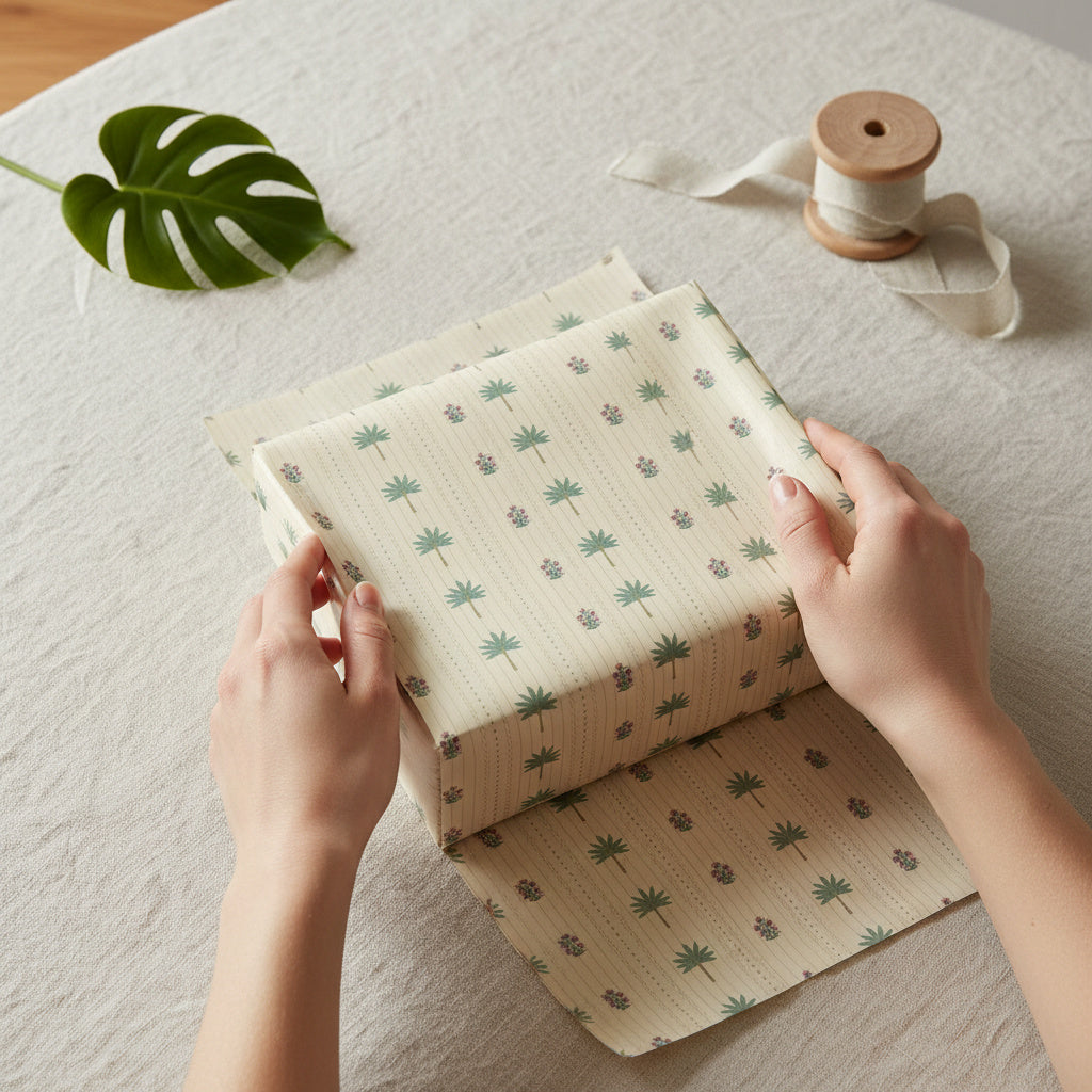 Palm & Petals wrapping sheets+note cards (set of 5)