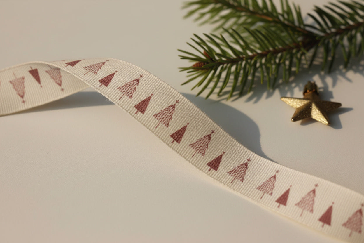Christmas cotton ribbons (3 metre) <br/> set of 2