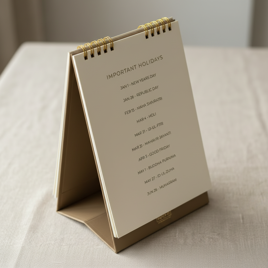 2026 golden foiled desk calendar