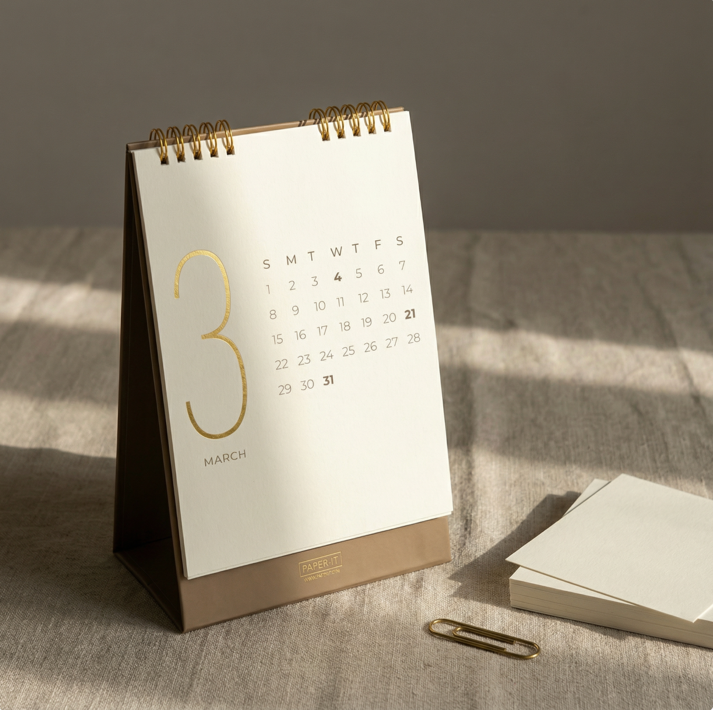 2026 golden foiled desk calendar