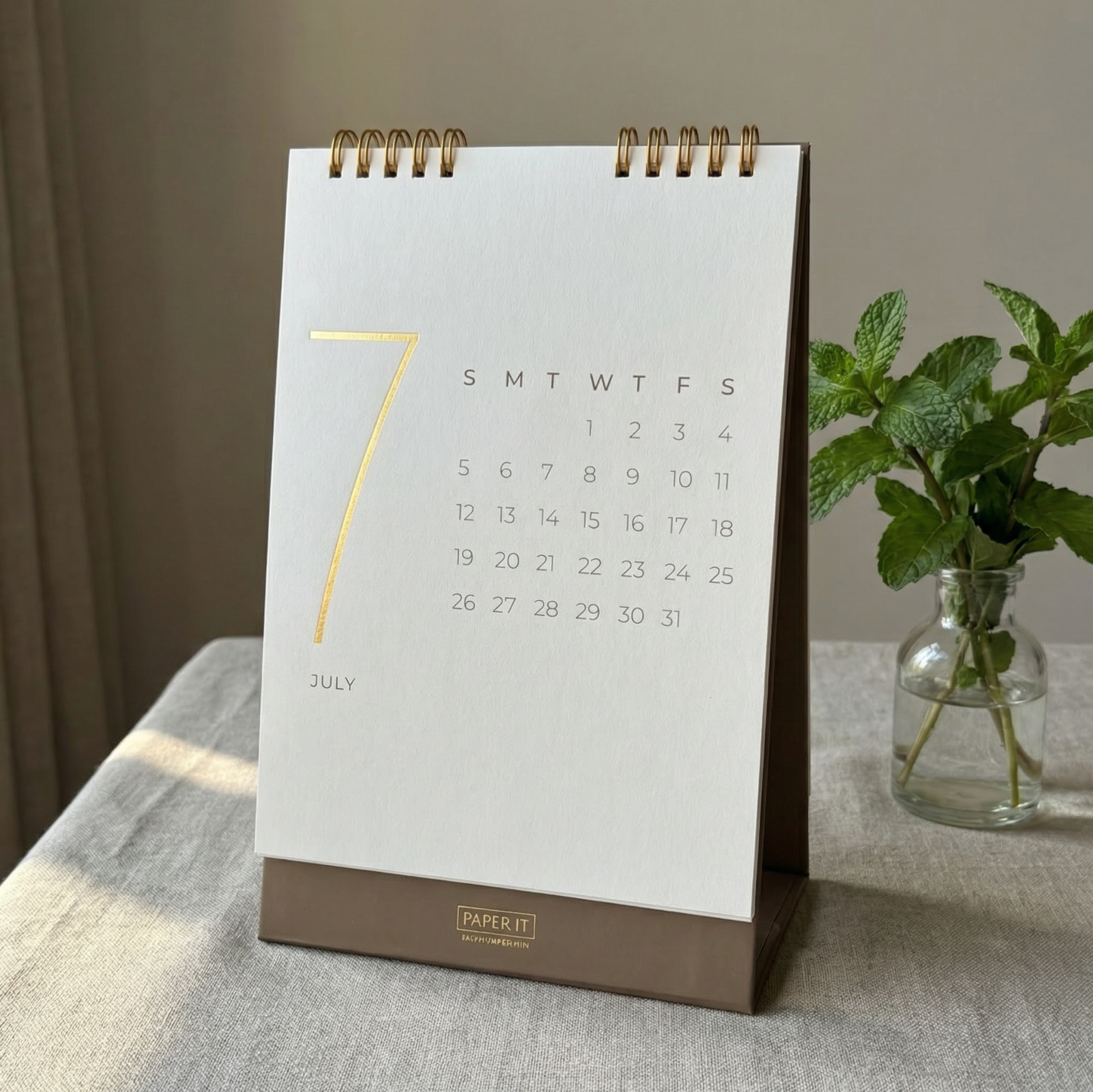 2026 golden foiled desk calendar