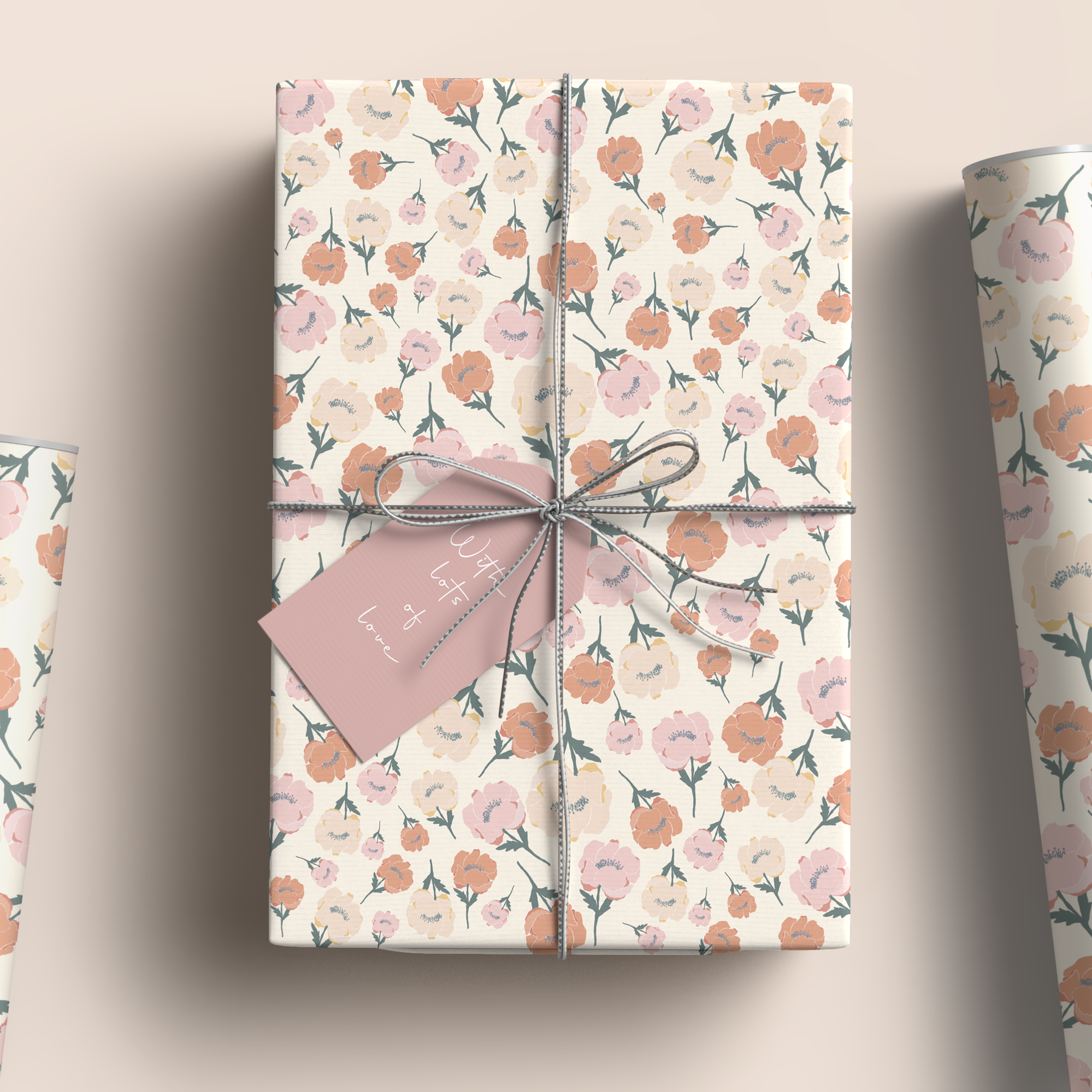 Spring bloom wrapping sheets+note cards (set of 5)