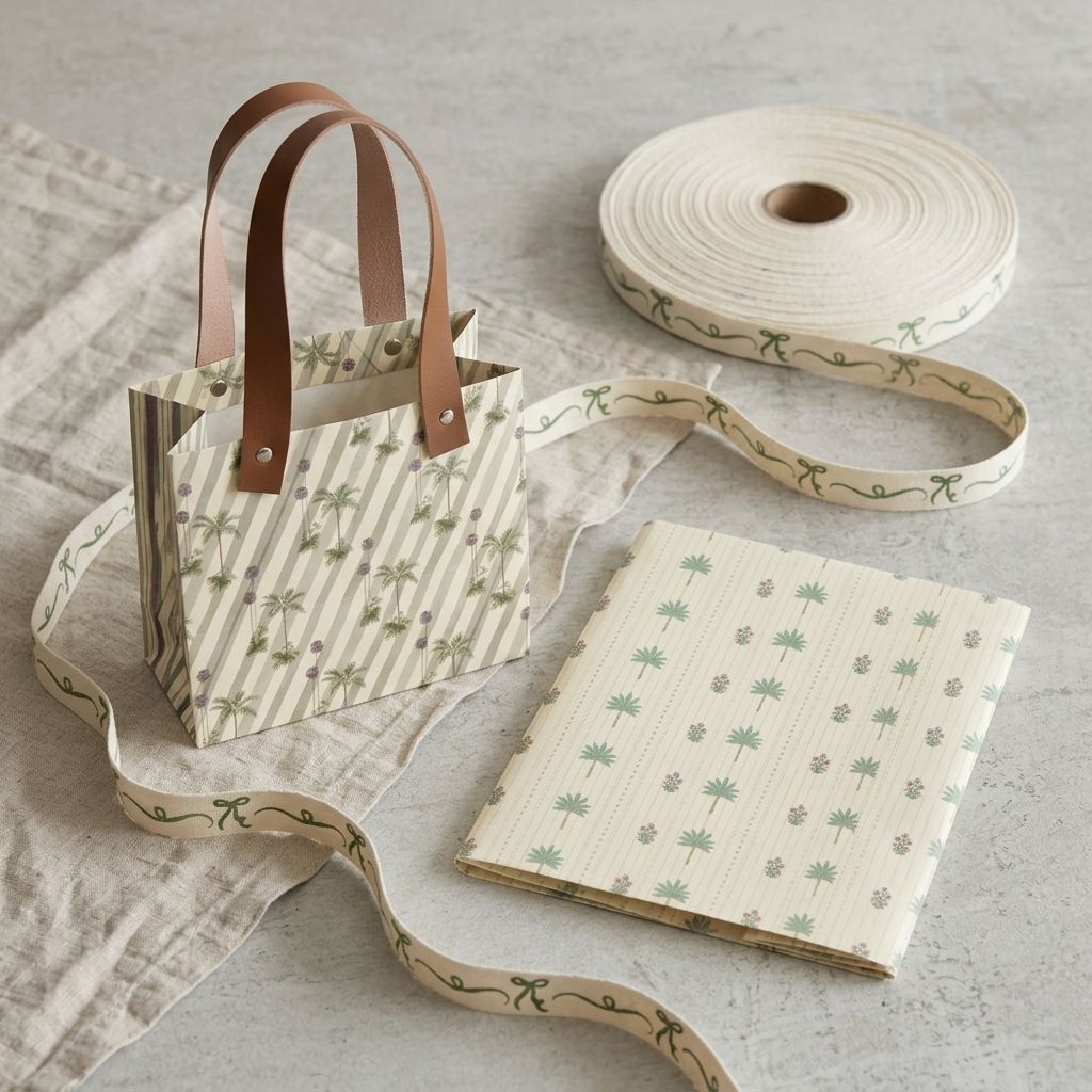Palm Gift Wrapping Set| Gift Bag + Wrapping Sheets + Cotton Ribbon