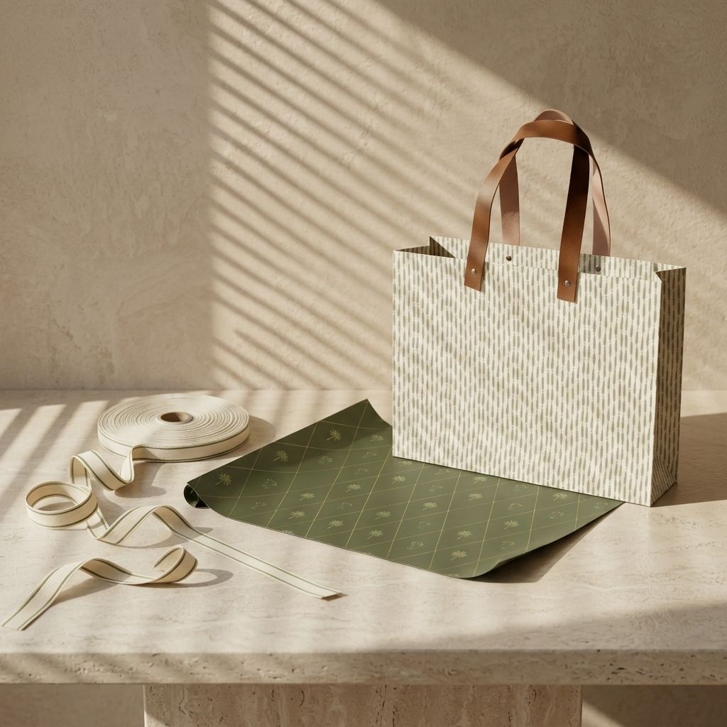 Sage Gift Wrapping Set| Gift Bag + Wrapping Sheets + Cotton Ribbon