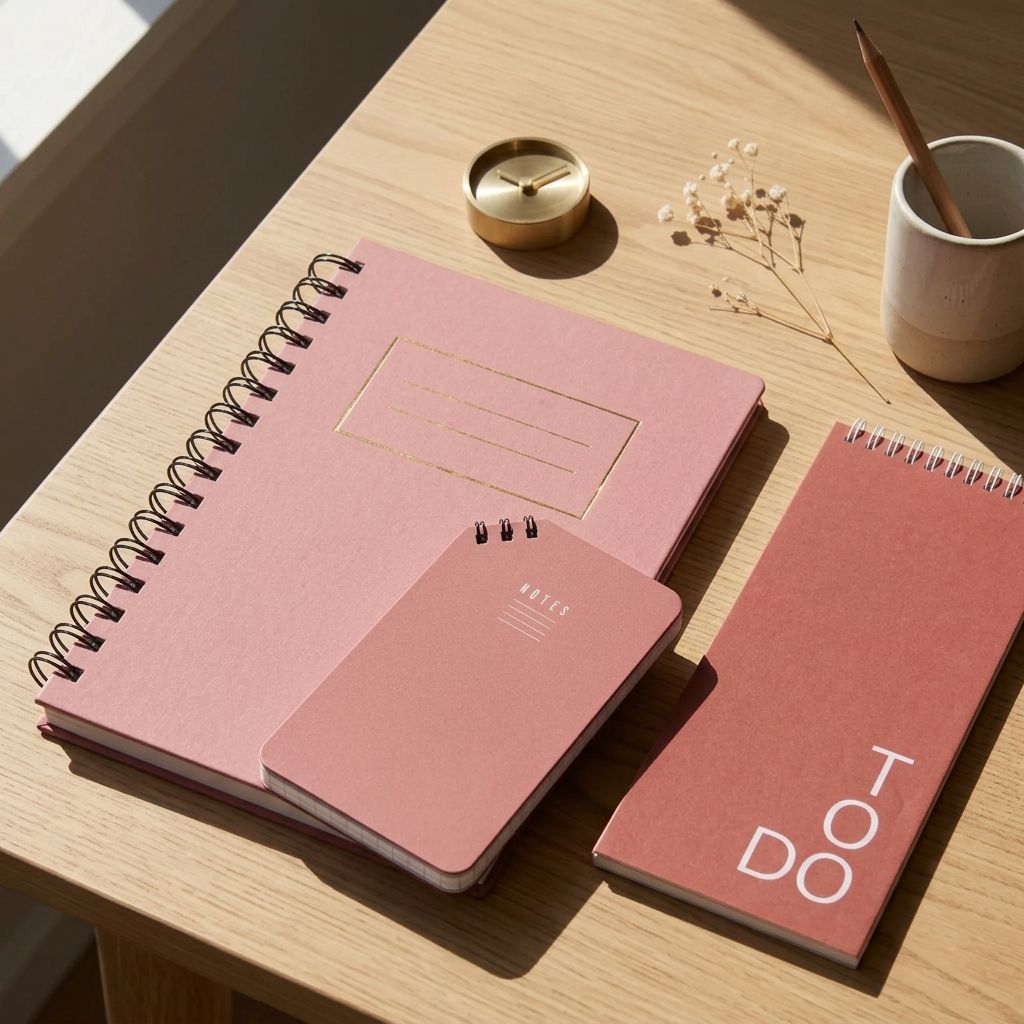 Rosebud desk set </br> Notebook + Notepads