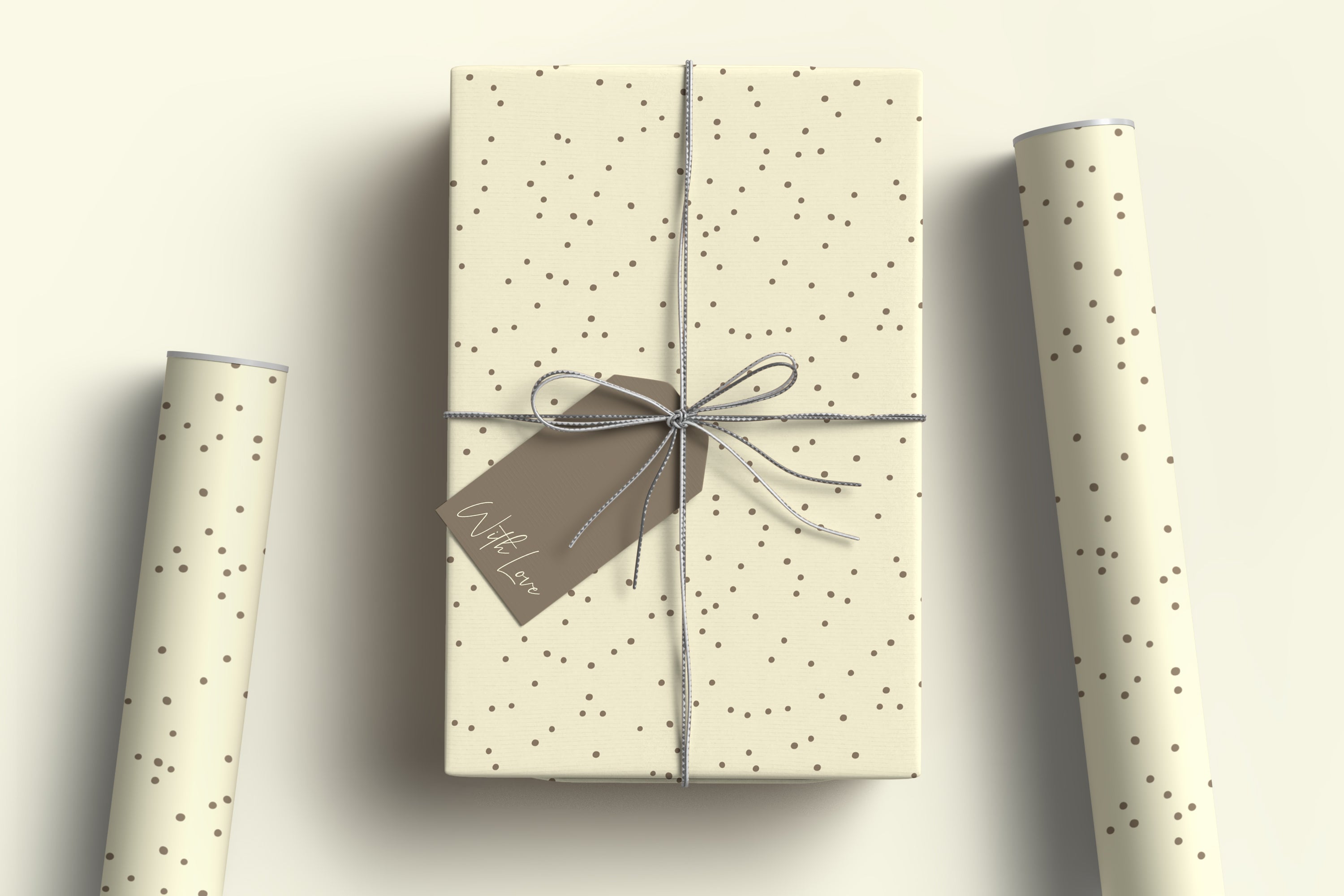 Polka dots wrapping sheets+note cards (set of 5)