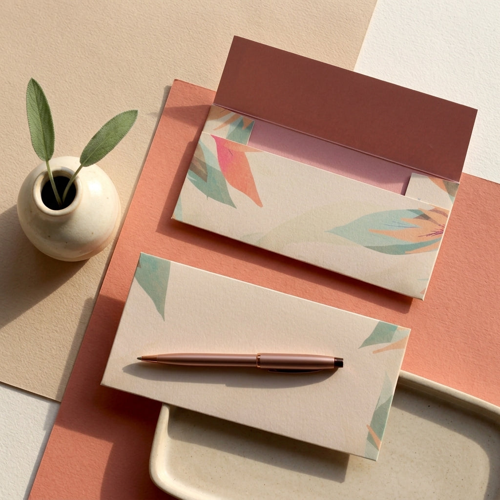 Barely pink money envelopes <br/> set of 12
