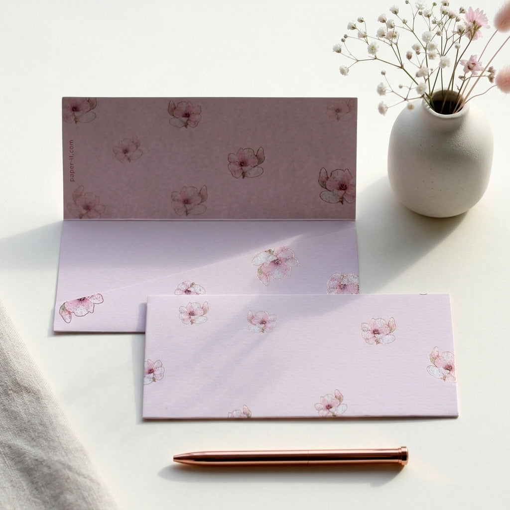 Misty rose money envelopes (foiling)