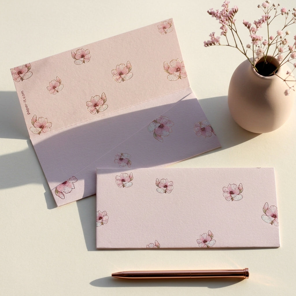 Misty rose money envelopes (foiling)