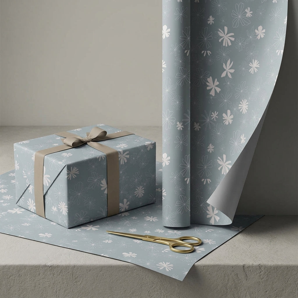 Blooming buds wrapping sheets+note cards