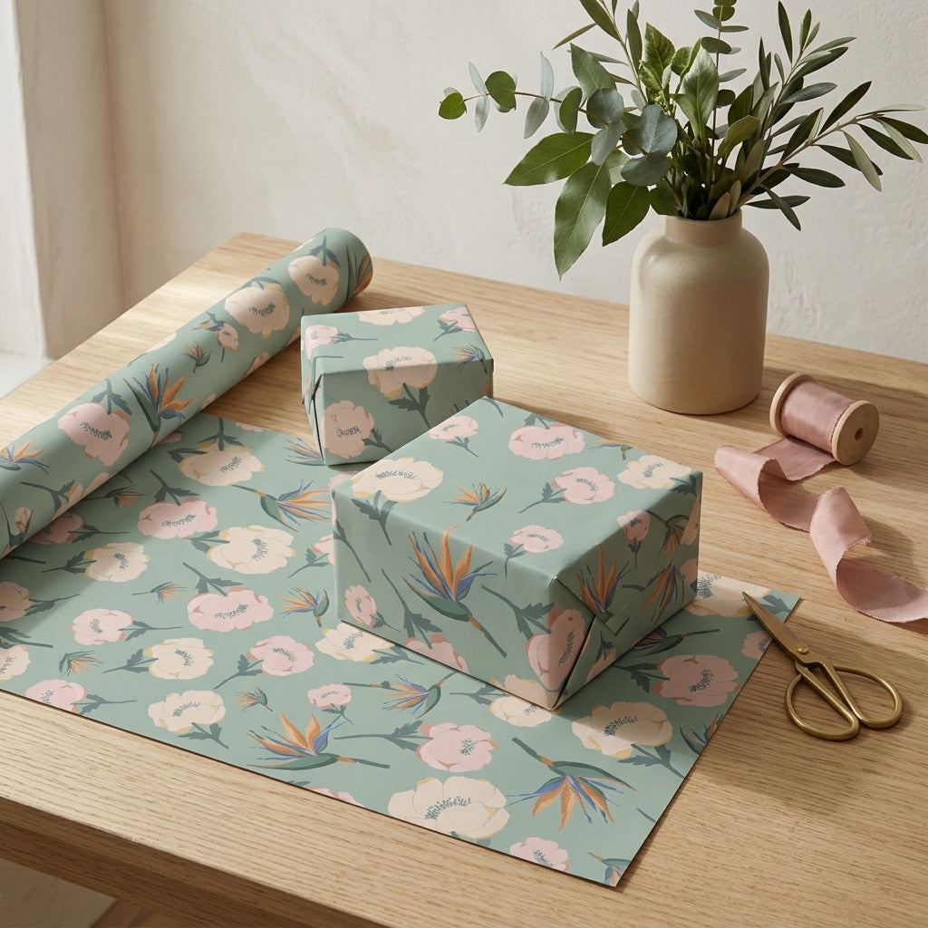 Bouquet bloom wrapping sheets+note cards