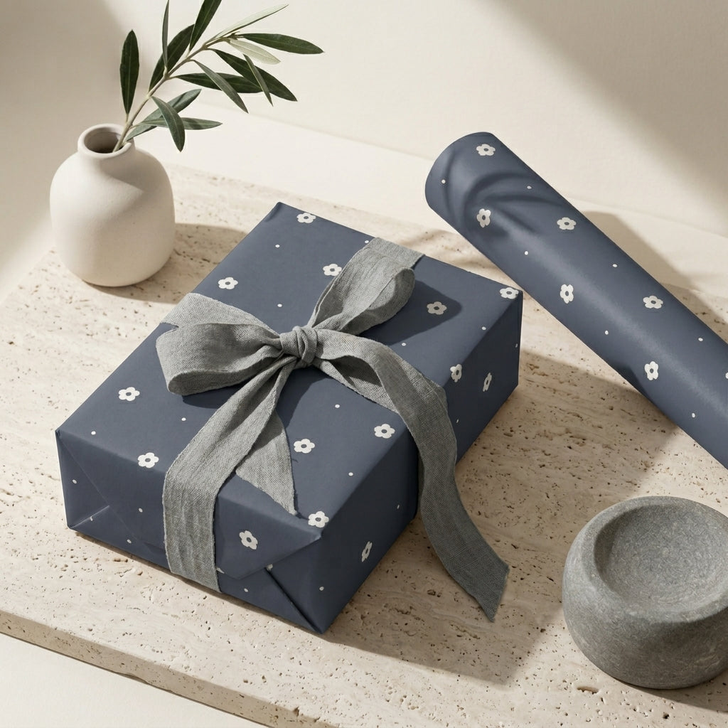 Blue wrapping sheets+note cards