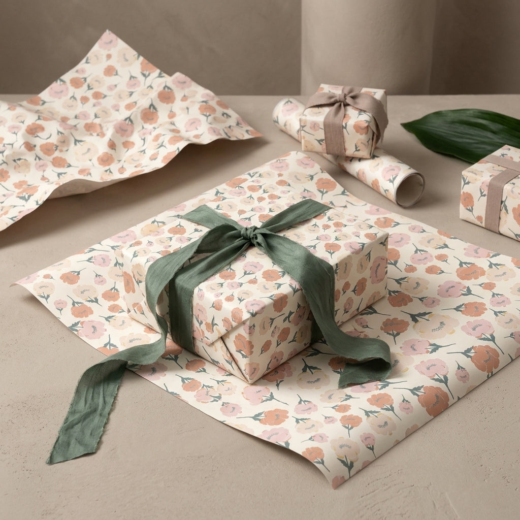 Spring bloom wrapping sheets+note cards