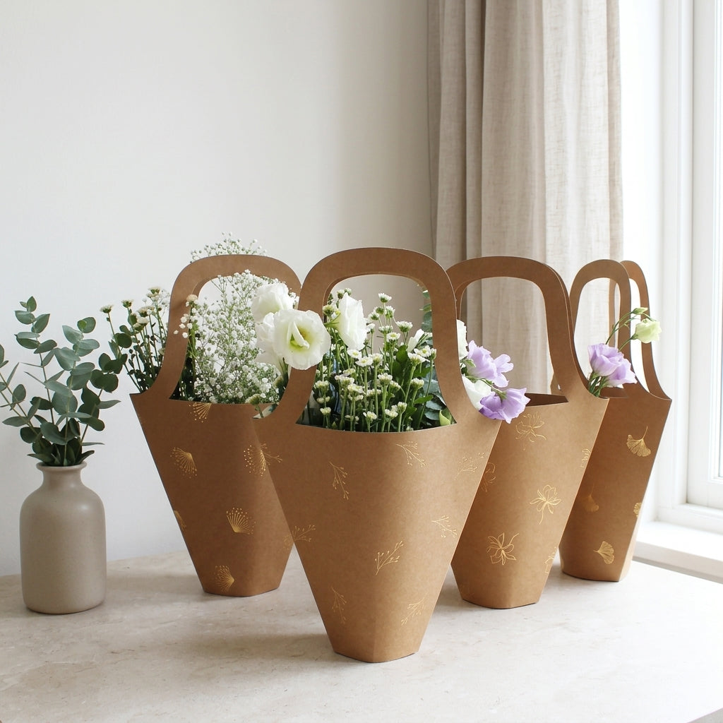 Assorted Flower bags foiled (set of 4)