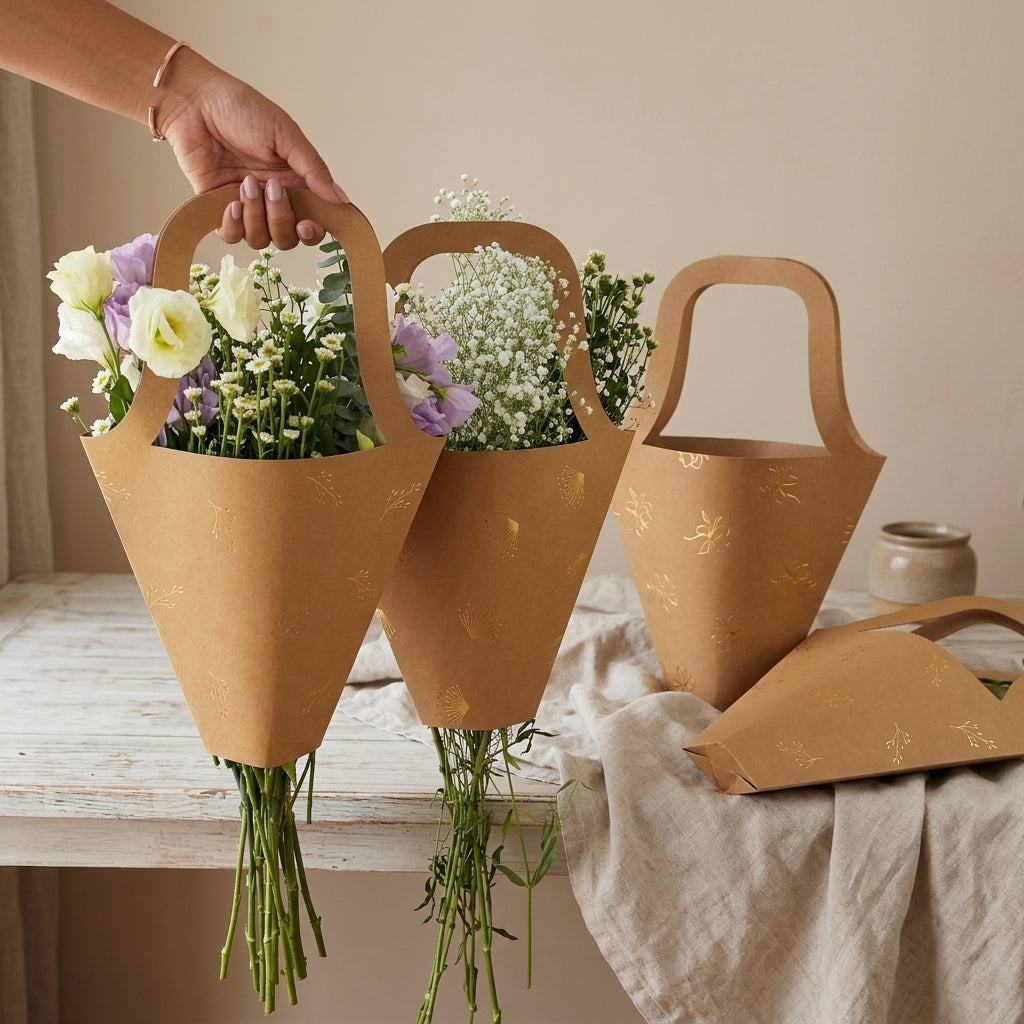 Assorted Flower bags foiled (set of 4)