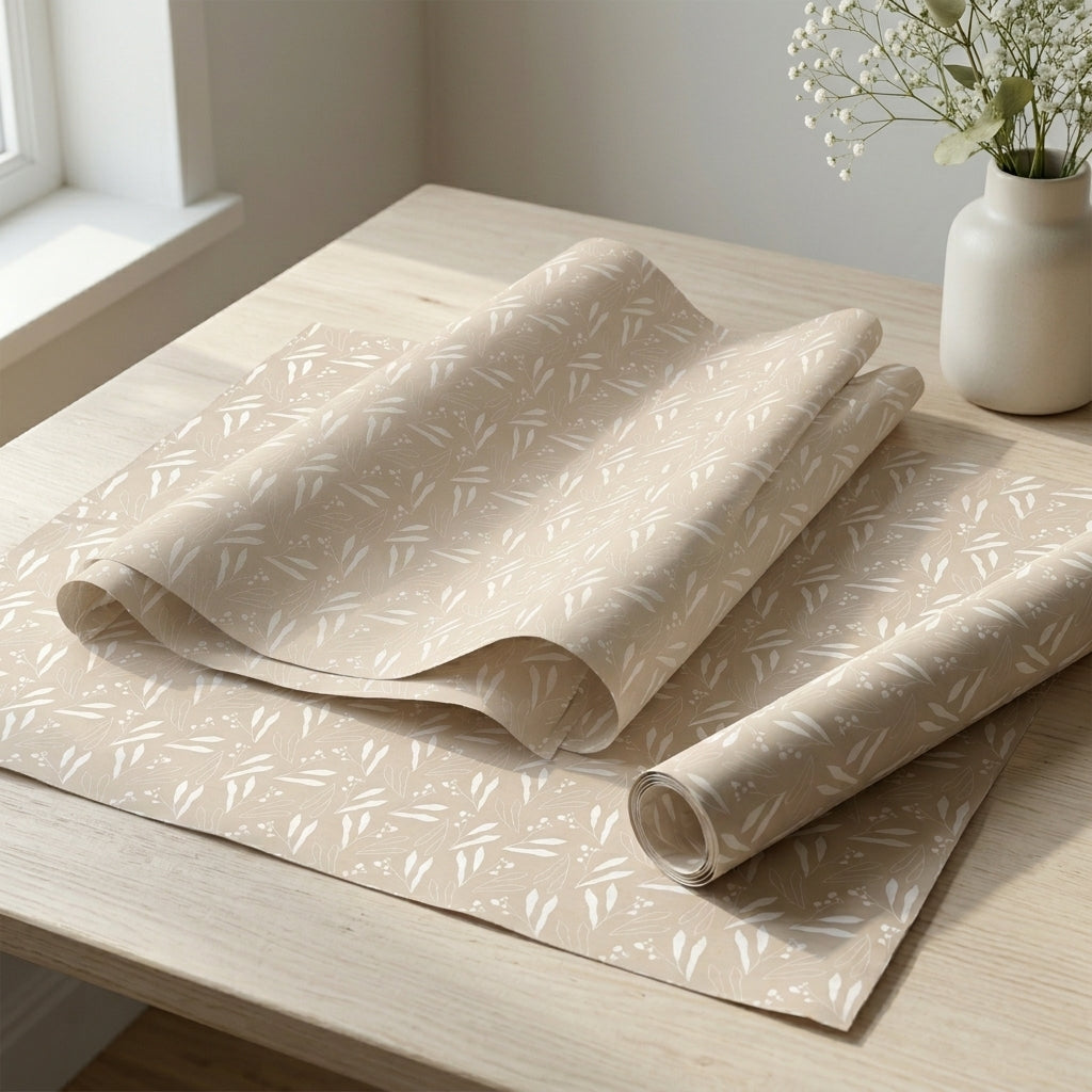 Flora wrapping sheets+note cards