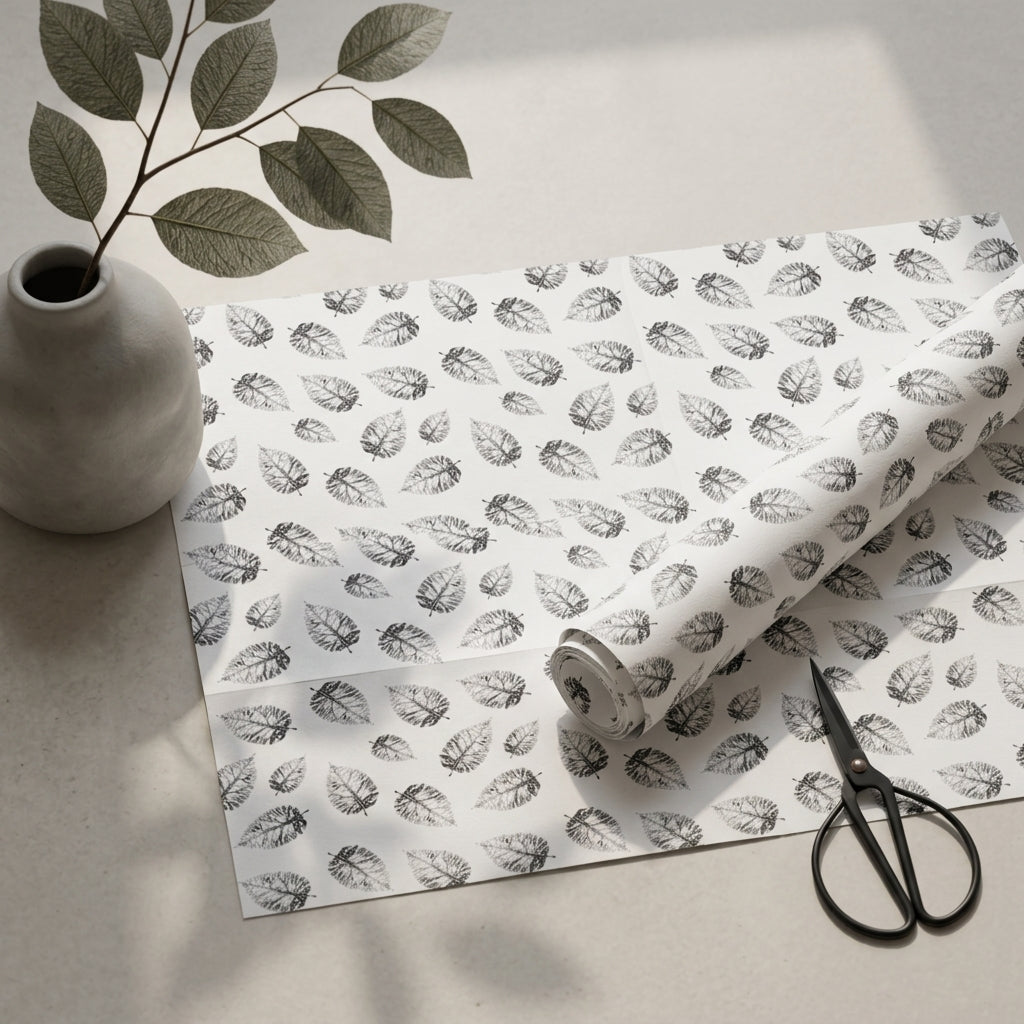 Forest leaves wrapping sheets+note cards (set of 5)