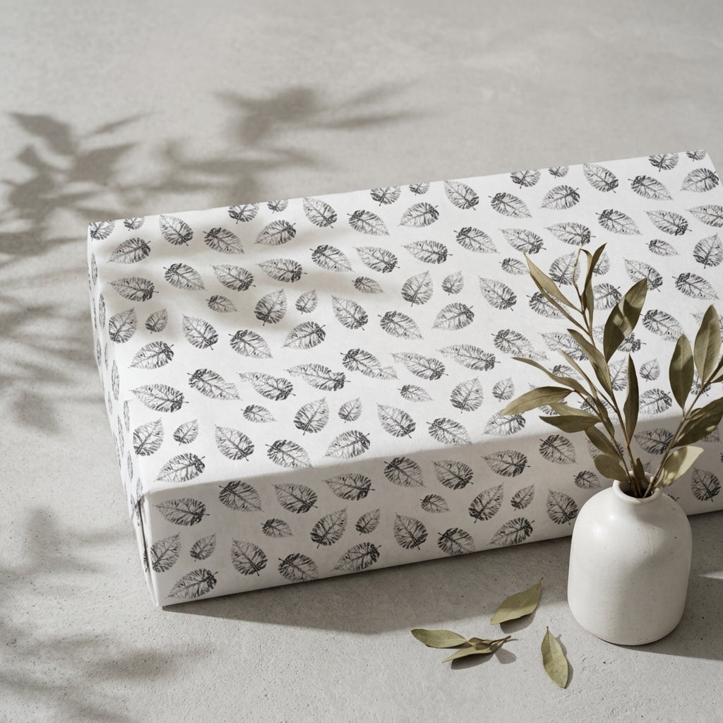 Forest leaves wrapping sheets+note cards (set of 5)