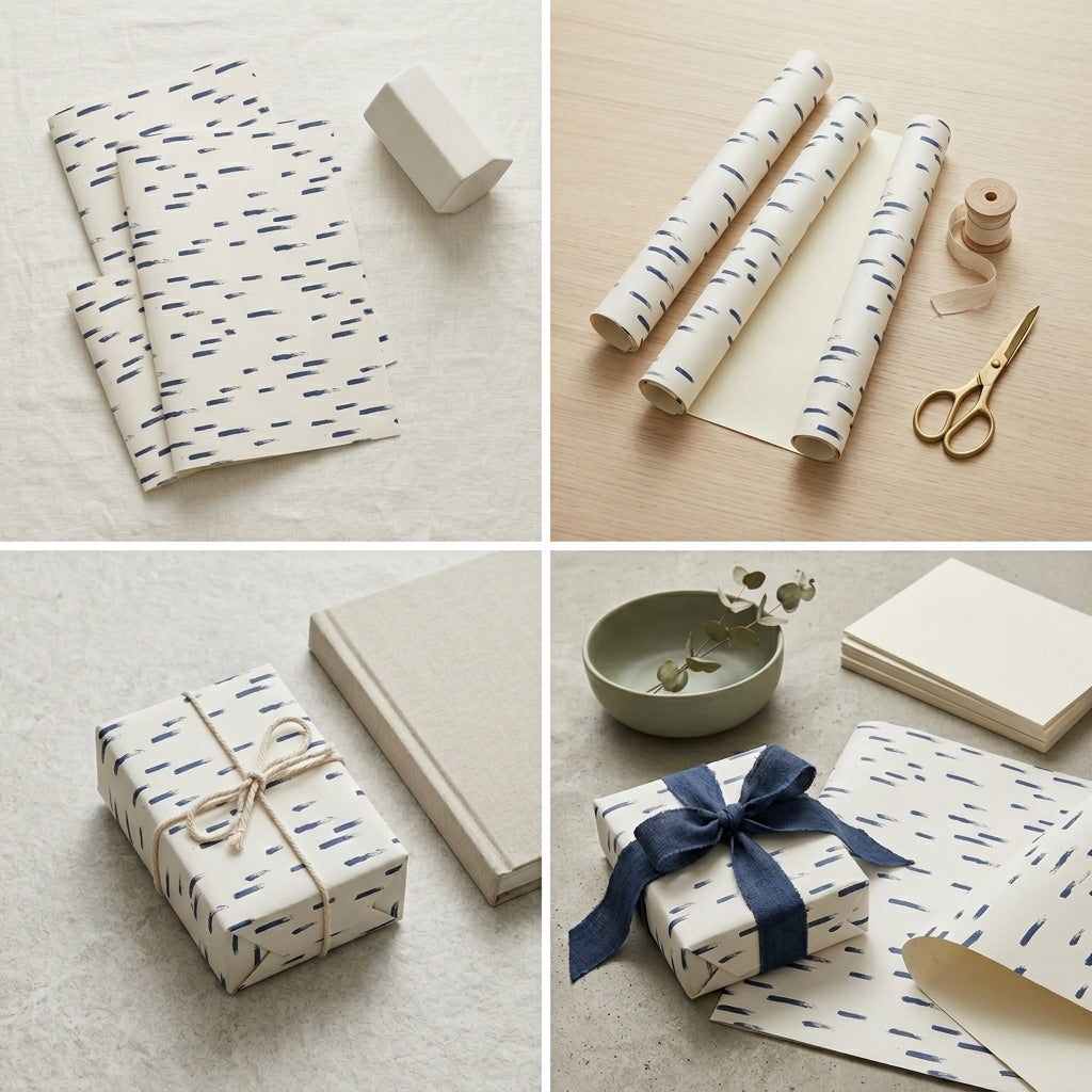 Brush wrapping sheets+note cards
