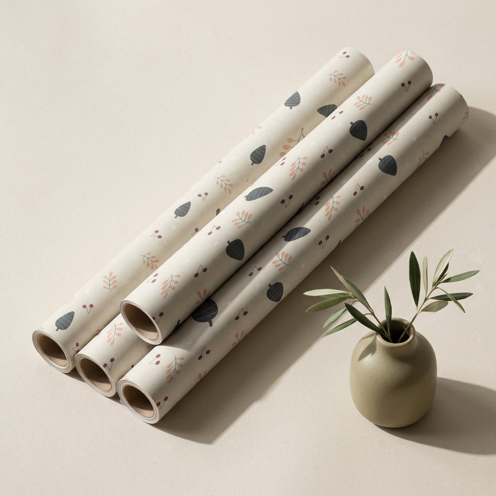 Christmas joy wrapping sheets+note cards (set of 5)