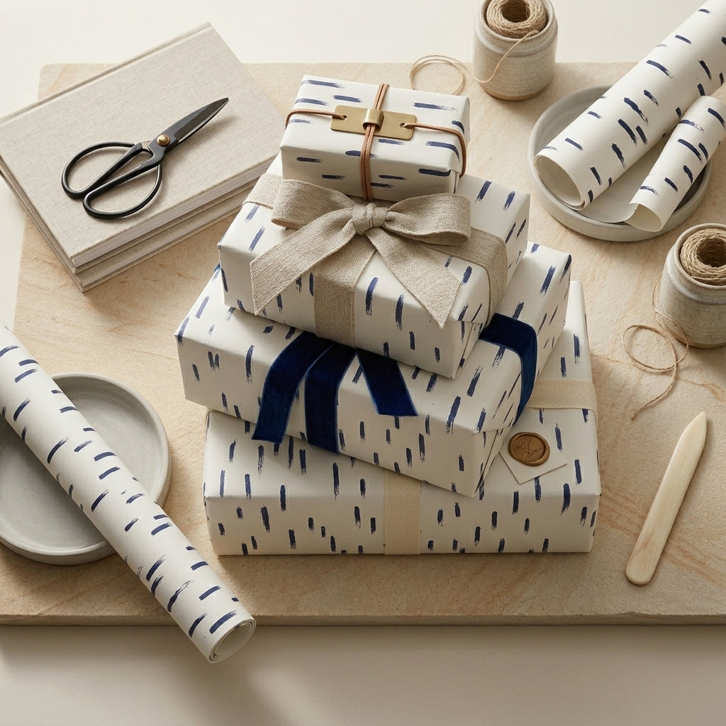 Brush wrapping sheets+note cards