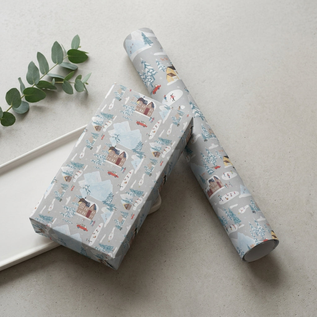 Snow wrapping sheets+note cards