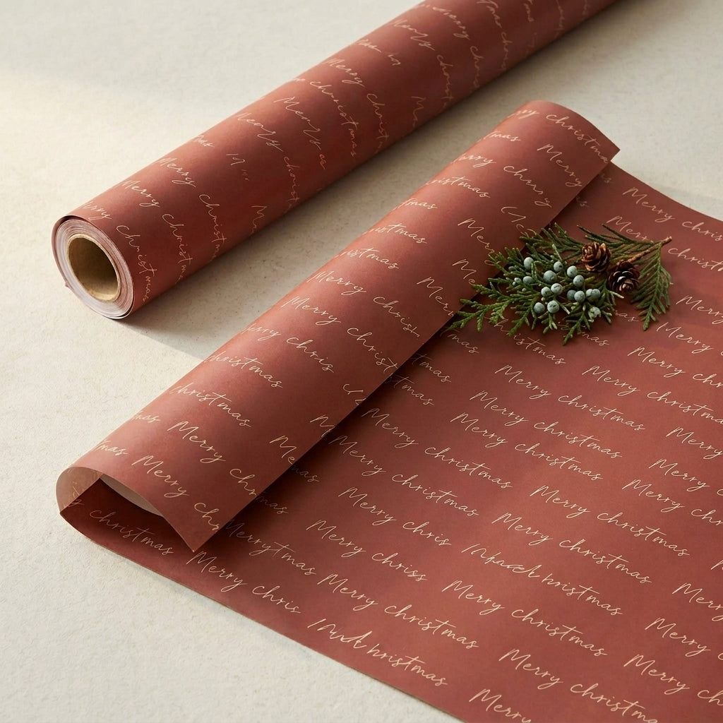 Merry christmas wrapping sheets+note cards (set of 5)