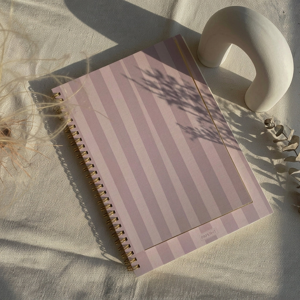 Blush stripes notebook