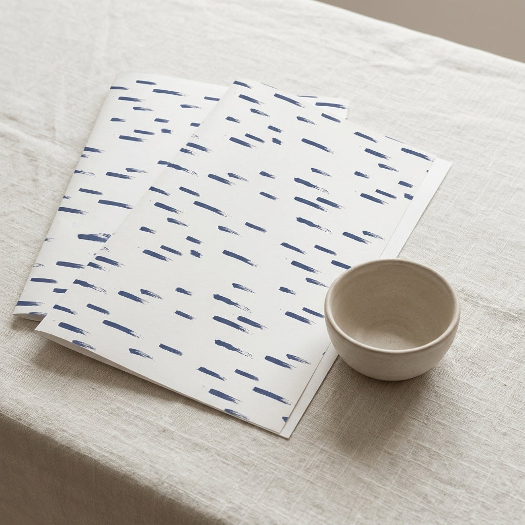 Brush wrapping sheets+note cards