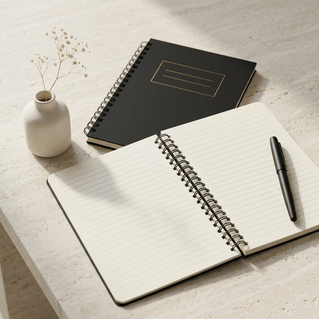 A5 Black Foiled Notebook