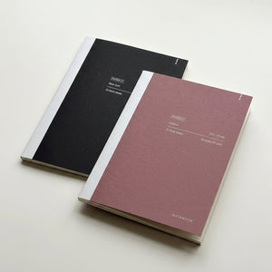 Rosebud + black notebook | Blank pages (set of 2)