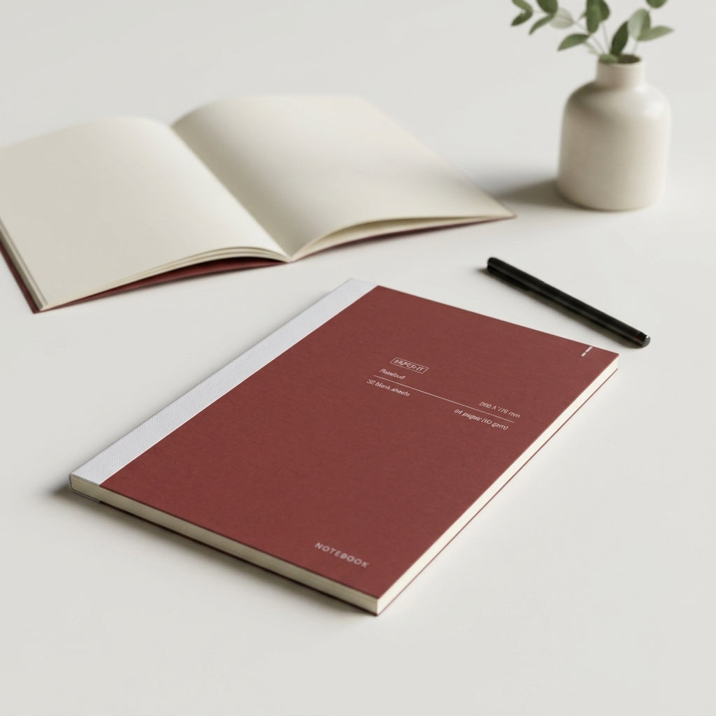 Rosebud + black notebook | Blank pages (set of 2)