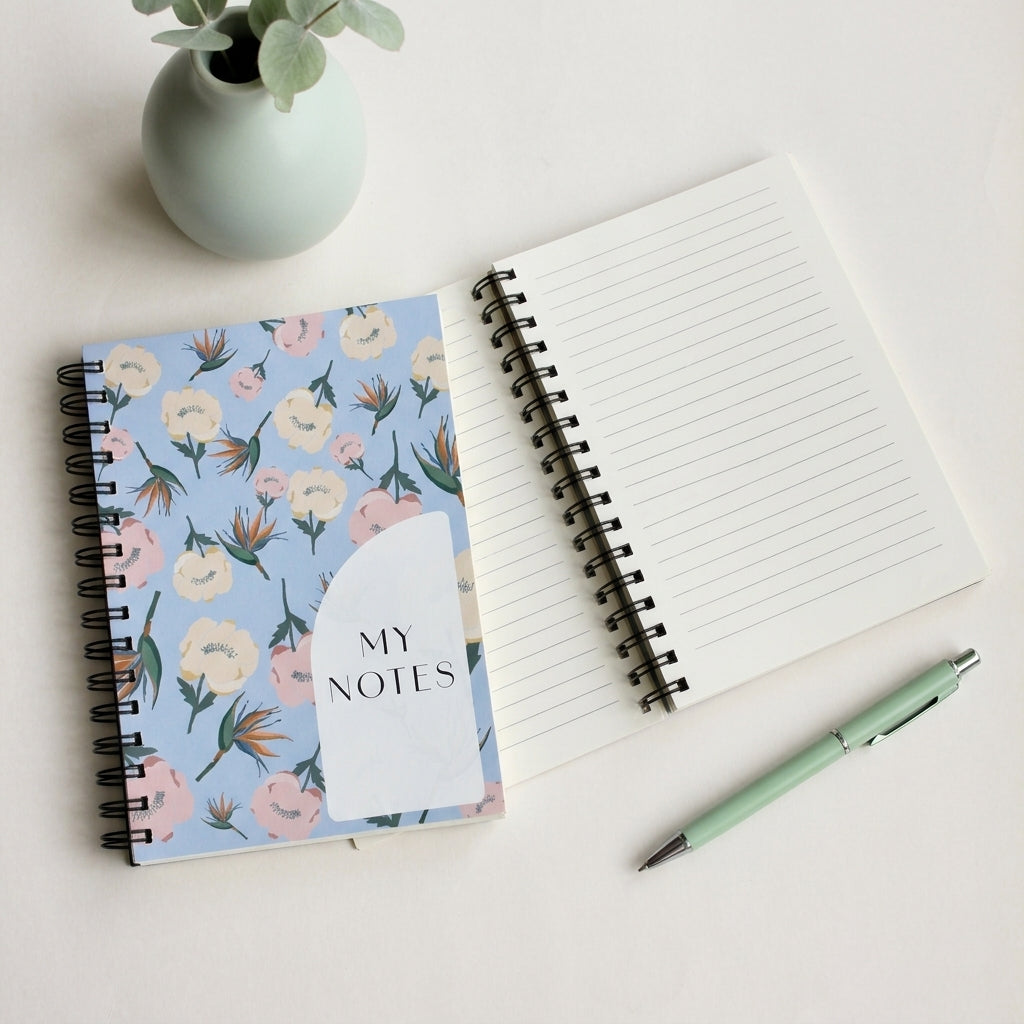 A5 Cobalt Blossoms Notebook