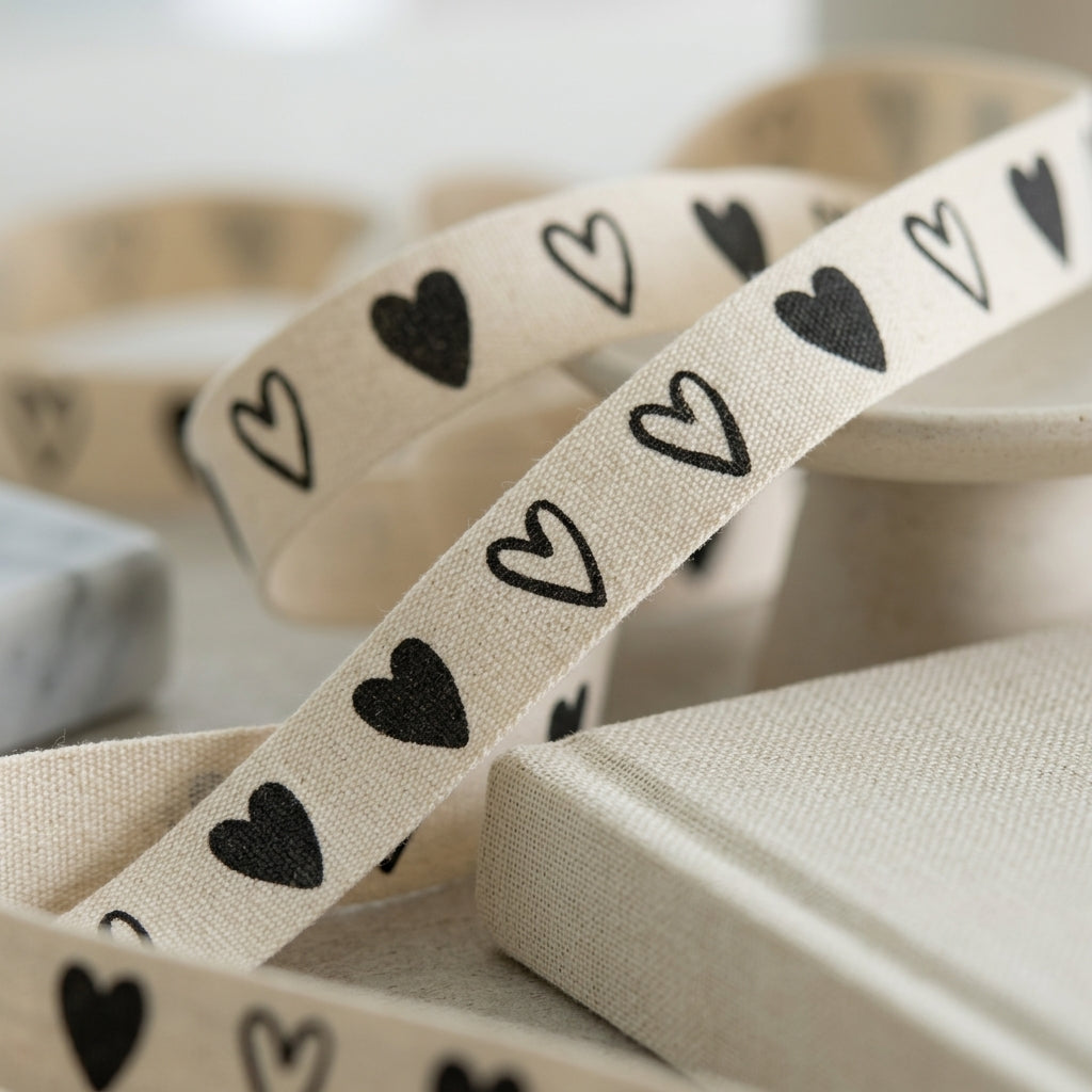 Mono Heart Cotton Ribbons