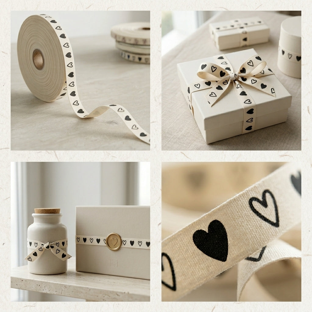 Mono Heart Cotton Ribbons
