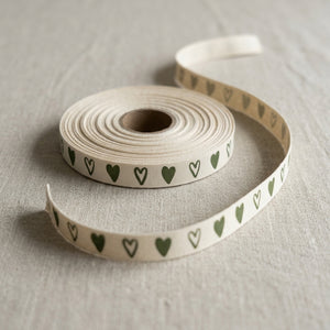 Olive Heart Cotton Ribbons