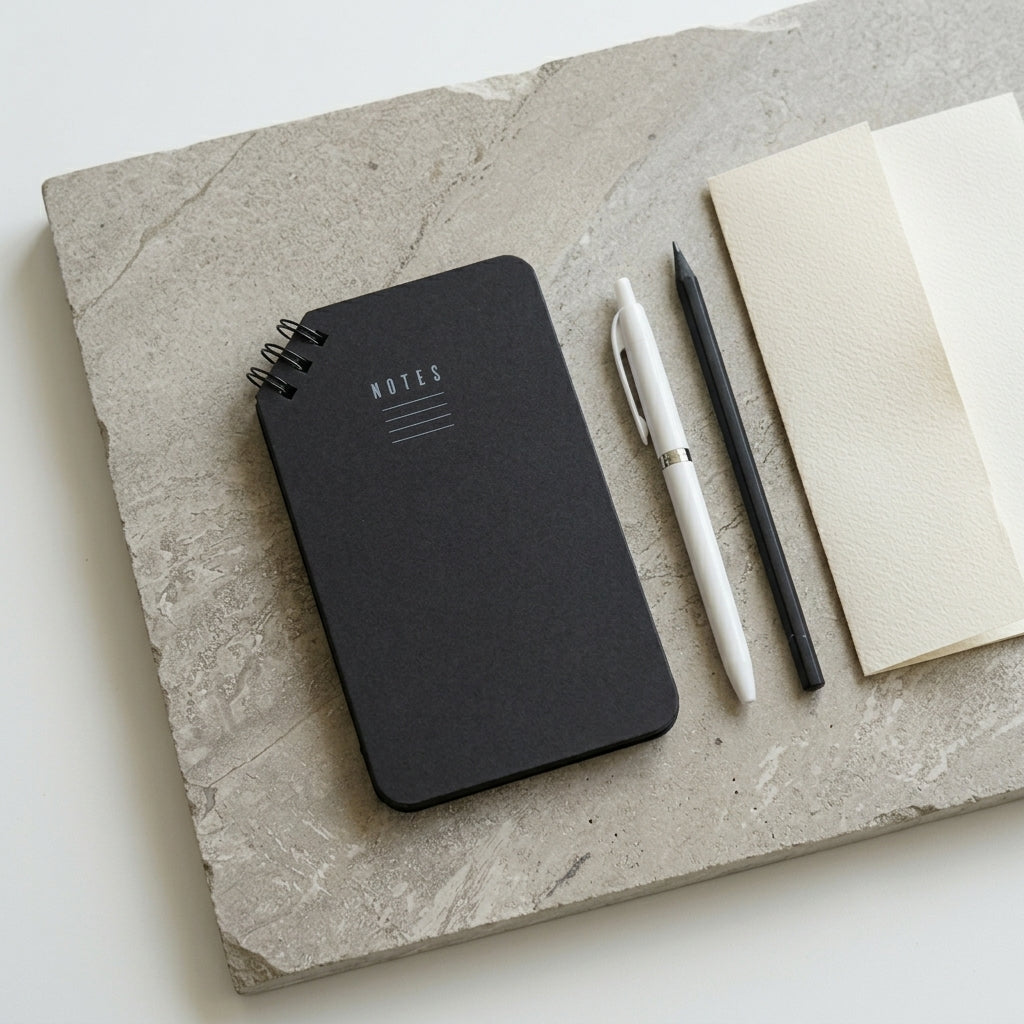 All Black Pages Pocket Diary (White Pen Included)