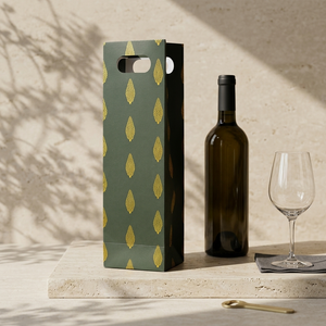 Leaf Foiled Wine Bag (4 × 16.5 × 4 inches)